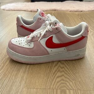Nike Valentines Air Force 1 Pink and Red Sneakers